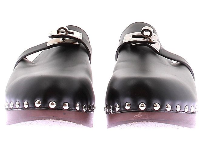 Kelly Hermès Schwarze Clogs "Carlotta" - Ansicht 4