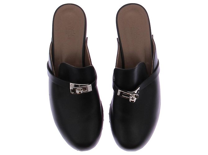 Kelly Hermès Schwarze Clogs "Carlotta" - Ansicht 6