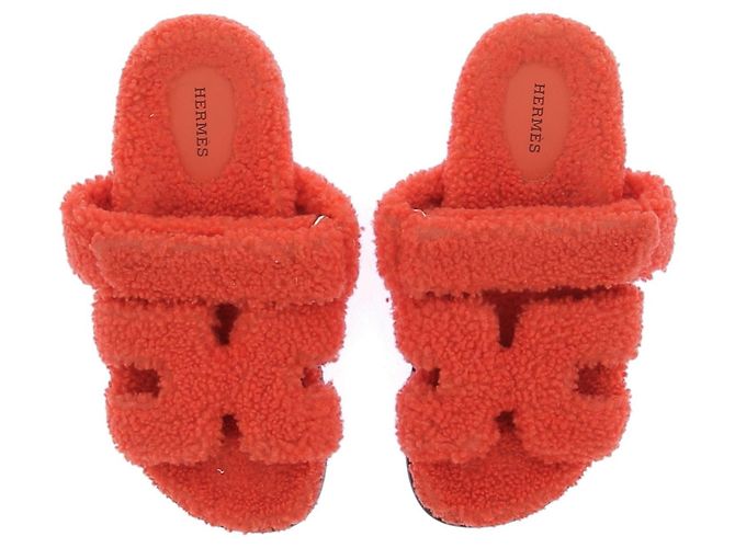 Hermès Sandali in pelle di pecora "Cipro" Rosa - vista 6