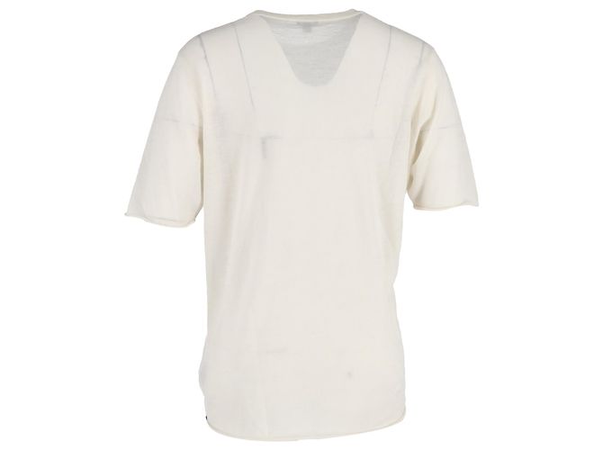 Camiseta de cuello redondo Joseph en lana marfil Blanco Crudo - vista 3