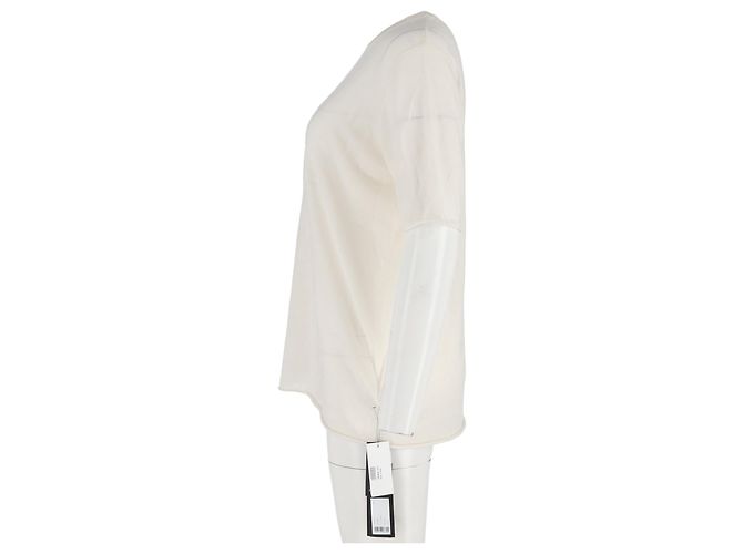 Camiseta de cuello redondo Joseph en lana marfil Blanco Crudo - vista 5