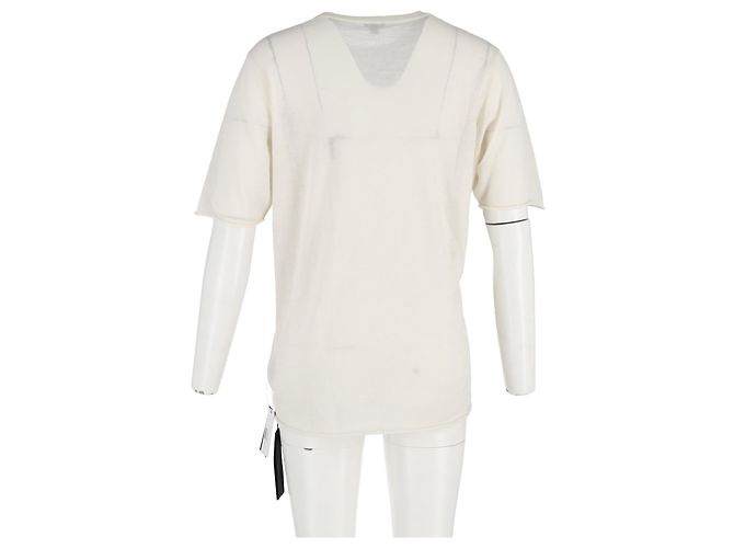 Camiseta de cuello redondo Joseph en lana marfil Blanco Crudo - vista 6