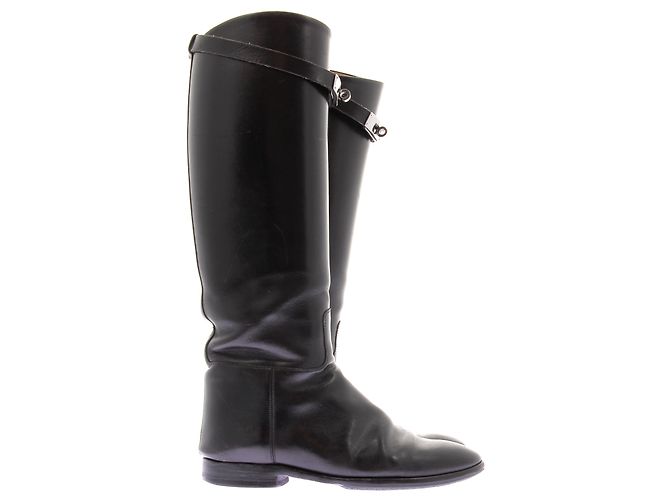 Kelly Hermès Stivali neri "Jumping" Nero - vista 2
