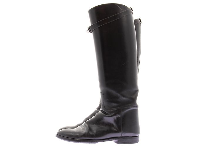 Kelly Hermès Stivali neri "Jumping" Nero - vista 3