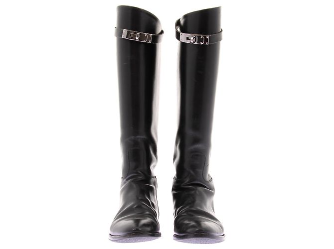 Kelly Hermès Stivali neri "Jumping" Nero - vista 4