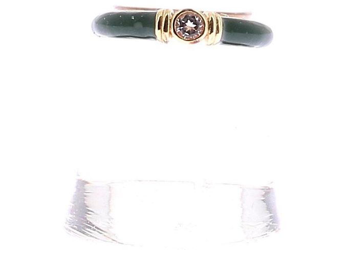 Autre Marque Grüne Emaille-Ring "Kiki" Golden - Ansicht 5