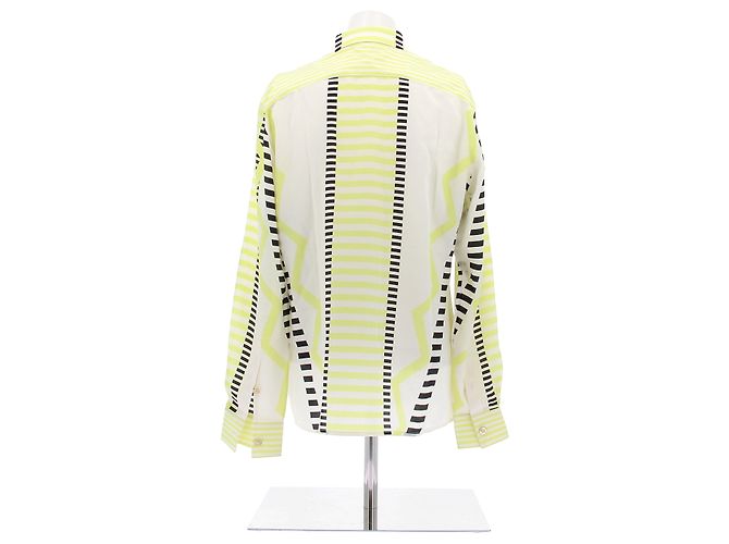 Camicia Versace in seta stampata gialla e nera Giallo - vista 2