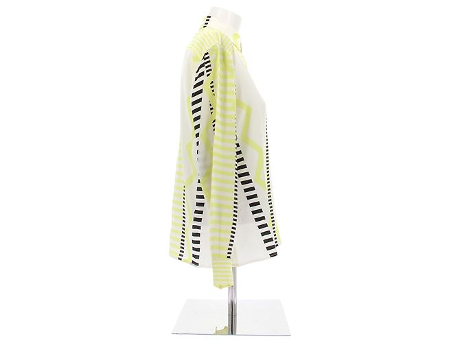 Camicia Versace in seta stampata gialla e nera Giallo - vista 3