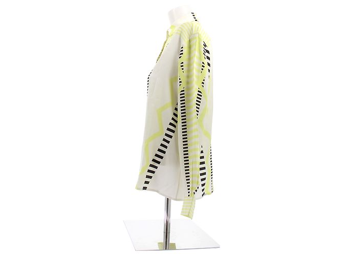 Camicia Versace in seta stampata gialla e nera Giallo - vista 4