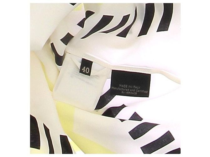 Camicia Versace in seta stampata gialla e nera Giallo - vista 6