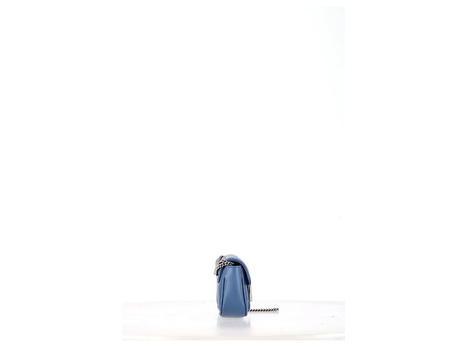 Borsa a Spalla Gucci Super Mini Aria Marmont Matelassé Blu Blu chiaro - vista 13