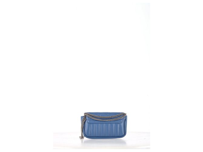 Borsa a Spalla Gucci Super Mini Aria Marmont Matelassé Blu Blu chiaro - vista 14