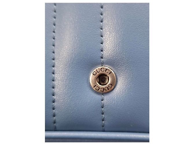 Borsa a Spalla Gucci Super Mini Aria Marmont Matelassé Blu Blu chiaro - vista 17