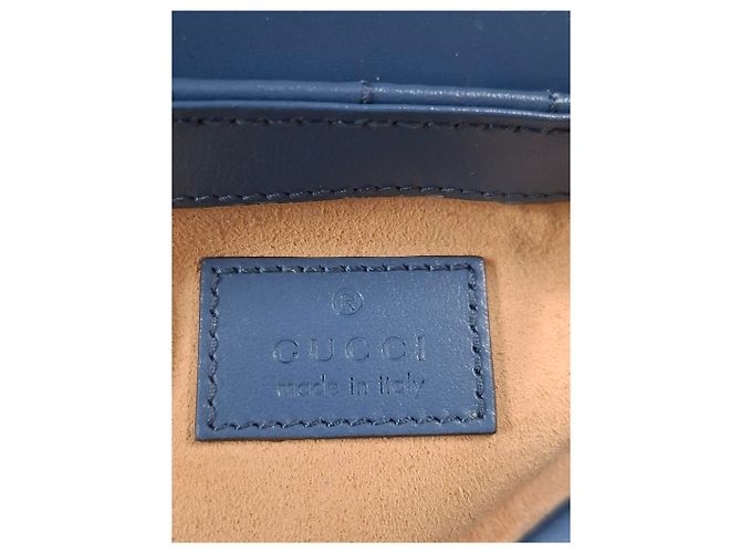 Borsa a Spalla Gucci Super Mini Aria Marmont Matelassé Blu Blu chiaro - vista 18