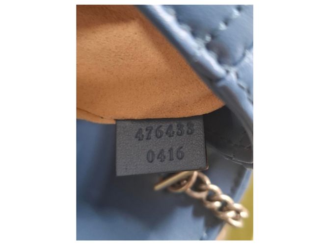 Borsa a Spalla Gucci Super Mini Aria Marmont Matelassé Blu Blu chiaro - vista 19