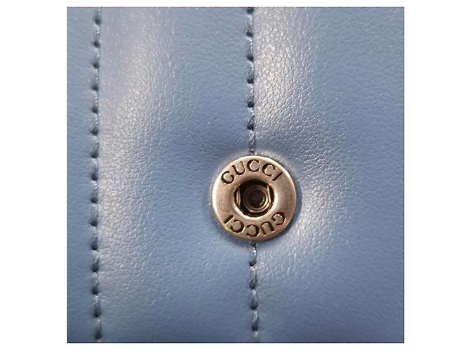 Borsa a Spalla Gucci Super Mini Aria Marmont Matelassé Blu Blu chiaro - vista 7