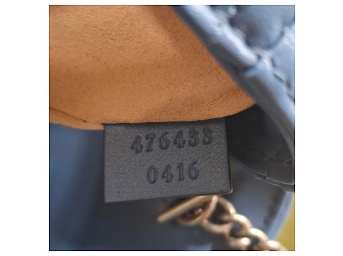 Borsa a Spalla Gucci Super Mini Aria Marmont Matelassé Blu Blu chiaro - vista 9