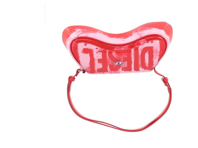Borsa a spalla Diesel Play Flap in poliuretano rosso - vista 11