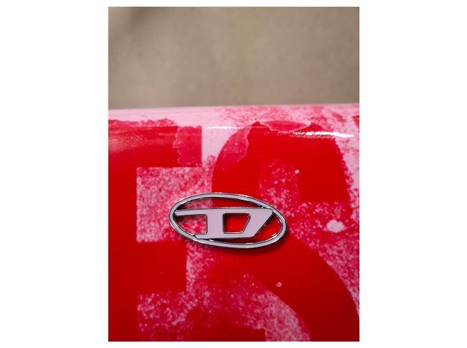 Borsa a spalla Diesel Play Flap in poliuretano rosso - vista 15