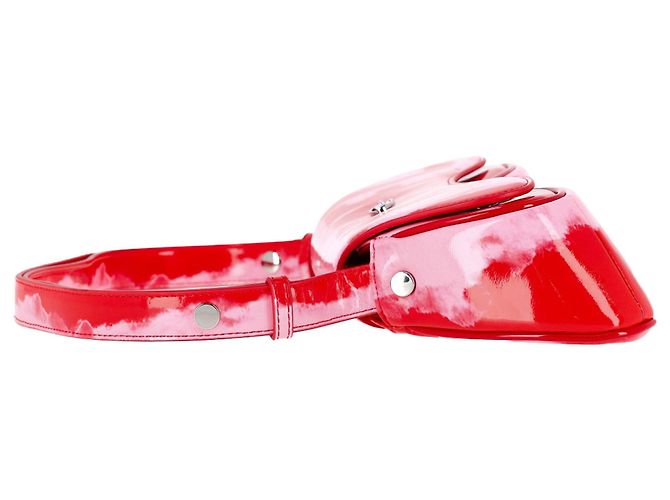 Borsa a spalla Diesel Play Flap in poliuretano rosso - vista 3