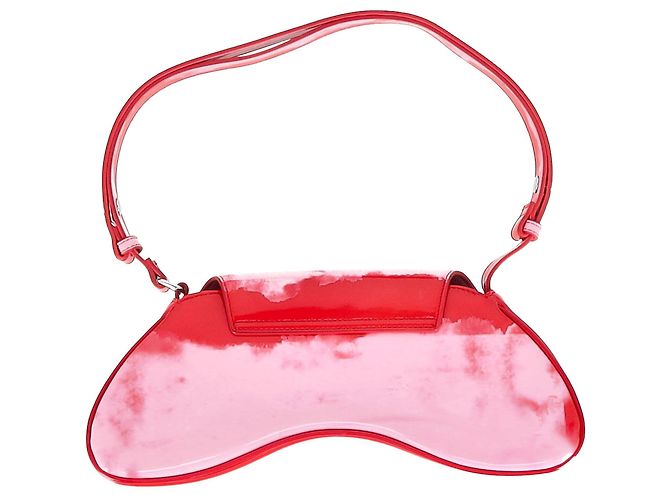 Borsa a spalla Diesel Play Flap in poliuretano rosso - vista 4