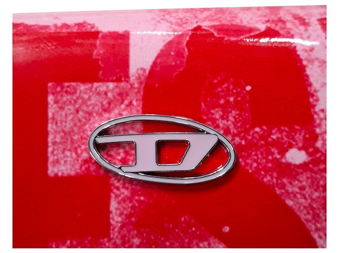 Borsa a spalla Diesel Play Flap in poliuretano rosso - vista 5