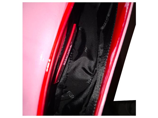 Borsa a spalla Diesel Play Flap in poliuretano rosso - vista 7
