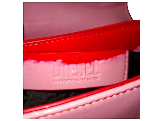Borsa a spalla Diesel Play Flap in poliuretano rosso - vista 9