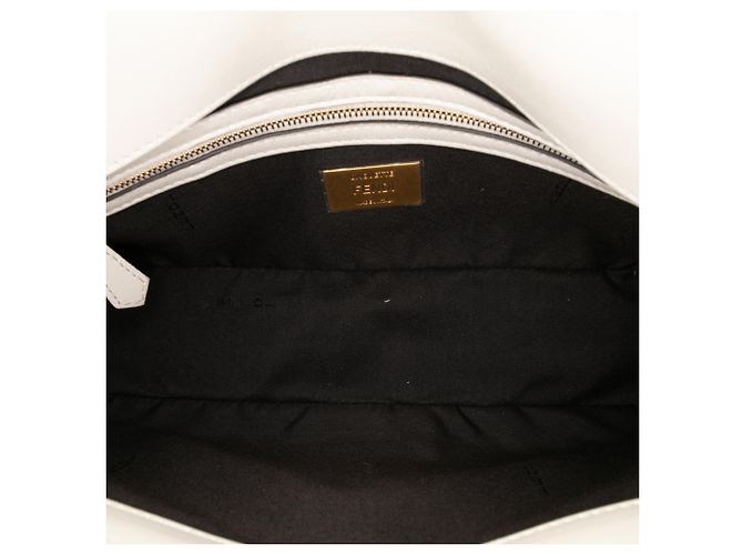 Borsa Baguette convertibile in pelle bianca Fendi - vista 4