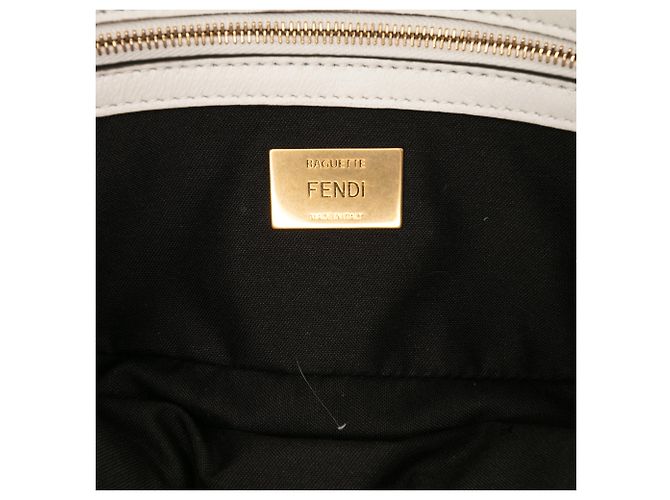Borsa Baguette convertibile in pelle bianca Fendi - vista 5
