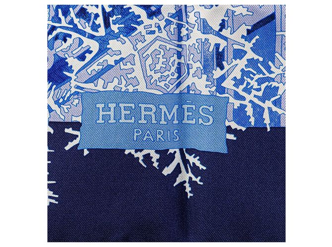 Bufanda de seda Hermès Blue De Passage A Moscou Azul - vista 3