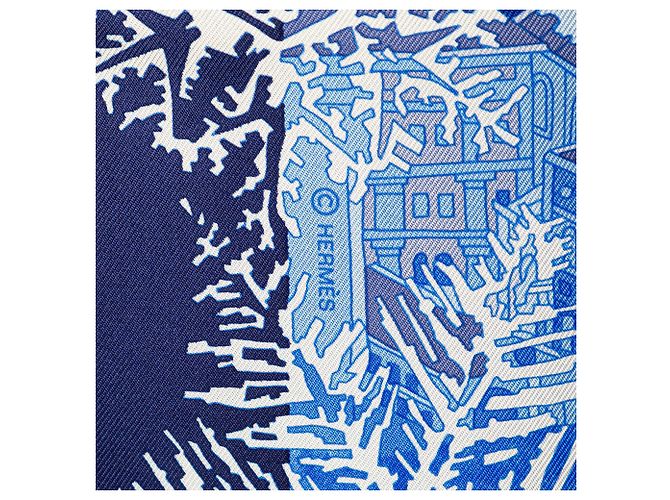 Bufanda de seda Hermès Blue De Passage A Moscou Azul - vista 4