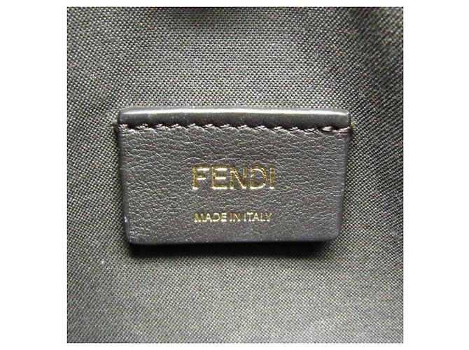 Bolsa de ombro de couro feminina Fendi Pochette Cam 8BS019 Bege Amarelo - vista 9