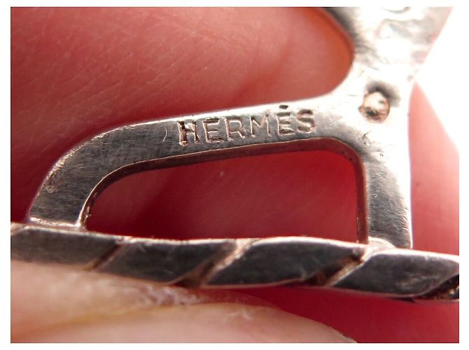 Hermès BOTTONI DA POLSO HERMES GOURMETTE ARGENTO MASSICCIO 925 ECRIN VINTAGE - vista 5