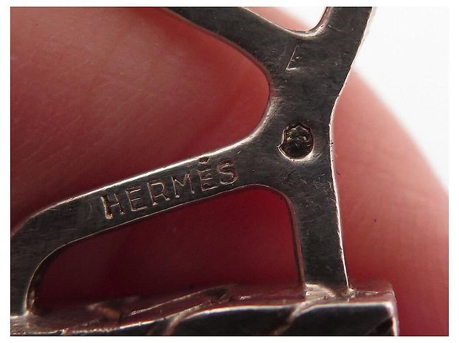 Hermès BOTTONI DA POLSO HERMES GOURMETTE ARGENTO MASSICCIO 925 ECRIN VINTAGE - vista 6