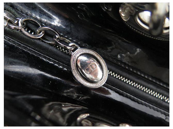 BORSA A MANO CHRISTIAN DIOR LADY DIOR GRANDE IN PELLE CANNAGE LUCIDA NERA - vista 8