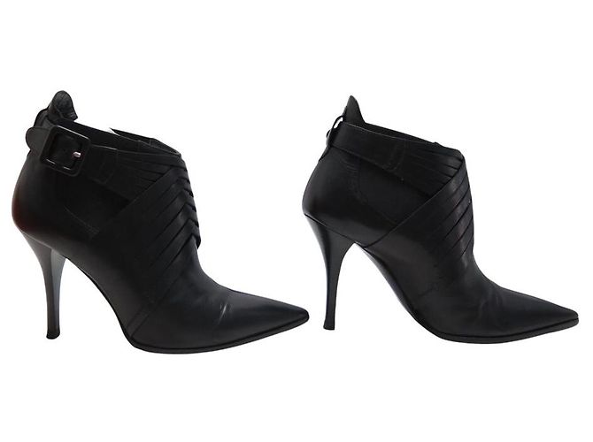 Hermès HERMES SCHUHE SPITZES FERSENSTIEFEL 35.5 SCHWARZES LEDER +BOX - Ansicht 3