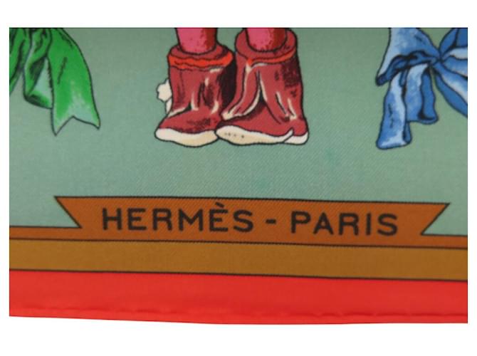 Hermès FULAR HERMES KACHINAS KERMIT OLIVER 90 SETA MULTICOLOR Multicolore - vista 6