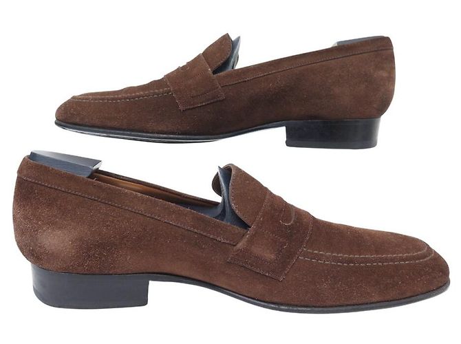 JM WESTON WOOLTON 474 Wildleder-Mokassins 9.5D 43.5 Schuhspanner - Ansicht 2