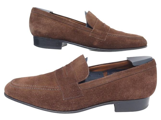 JM WESTON WOOLTON 474 Wildleder-Mokassins 9.5D 43.5 Schuhspanner - Ansicht 3