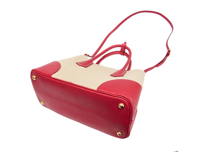 Damentasche Prada BN2887 Rot Beige - Ansicht 3