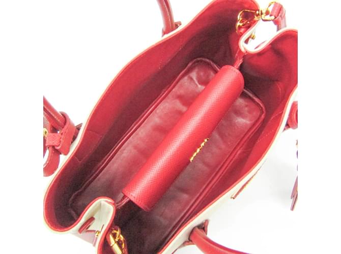 Damentasche Prada BN2887 Rot Beige - Ansicht 4
