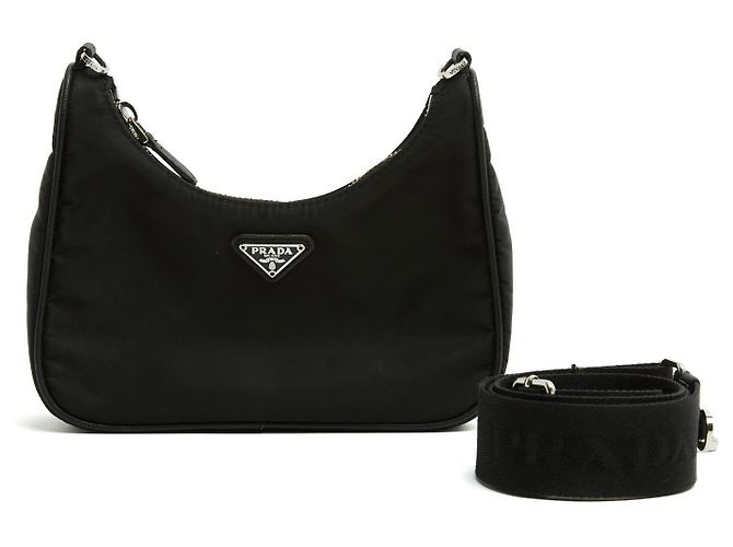 Borsa Mini Re Edizione 2005 Nera Re Nylon di Prada Nero - vista 2