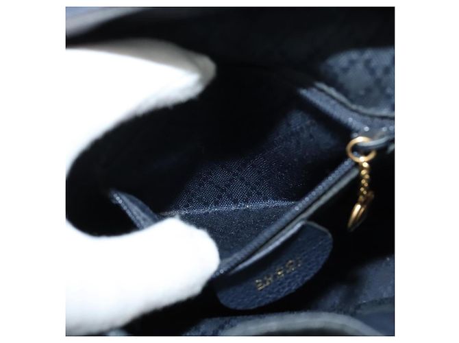 Bamboo Zaino GUCCI in pelle scamosciata blu navy e oro 003 1956 0030 Auth BA1984 D'oro - vista 21