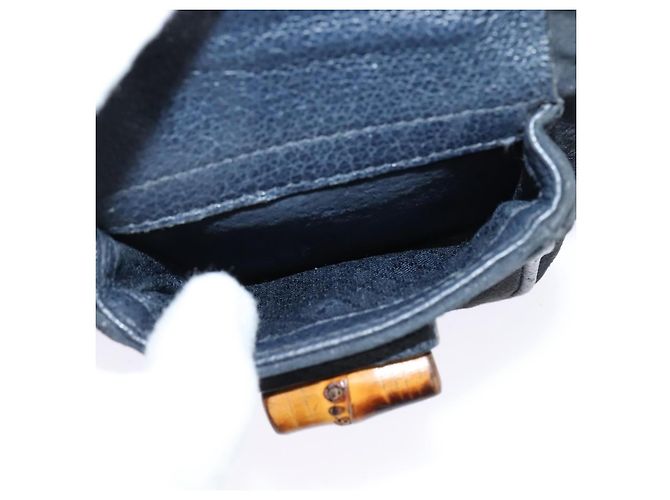 Bamboo Zaino GUCCI in pelle scamosciata blu navy e oro 003 1956 0030 Auth BA1984 D'oro - vista 22