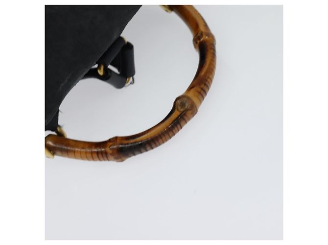 Bamboo Zaino GUCCI in pelle scamosciata blu navy e oro 003 1956 0030 Auth BA1984 D'oro - vista 7