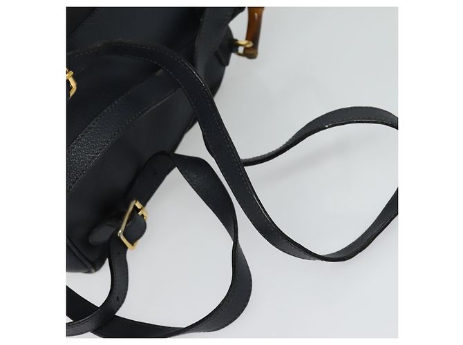 Bamboo Zaino GUCCI in pelle scamosciata blu navy e oro 003 1956 0030 Auth BA1984 D'oro - vista 9