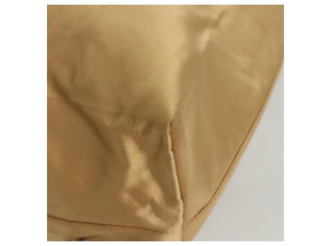 PRADA Borsa Tote Satin Champagne Oro Auth 122170 D'oro - vista 14