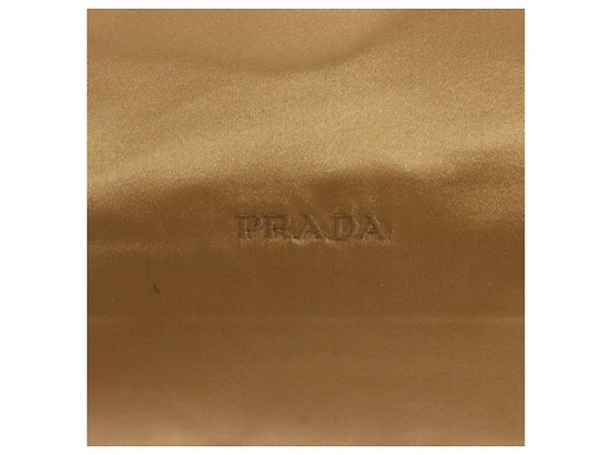 PRADA Borsa Tote Satin Champagne Oro Auth 122170 D'oro - vista 17
