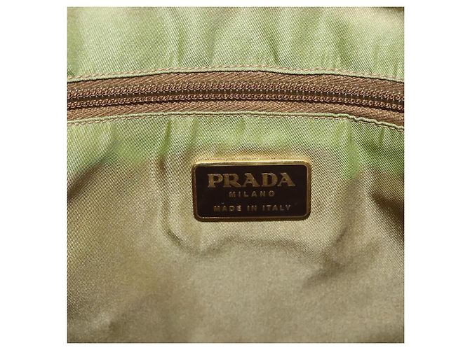 PRADA Borsa Tote Satin Champagne Oro Auth 122170 D'oro - vista 18